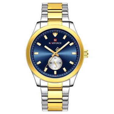 Imagem de Relógio Masculino De Quartzo Esportivo Com Cronógrafo Em Aço Inoxidavel Impermeavel Azul