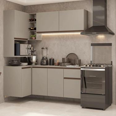 Imagem de Armário De Cozinha Completa De Canto 265 Cm Suspensa Crema Nice Madesa 06