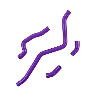 Imagem de XAJINGSU Kit de mangueira de refrigeração de radiador de silicone ATV compatível com Yamaha YFM 660 R Raptor 2001-2005, 4 peças, 11 cores (roxo)