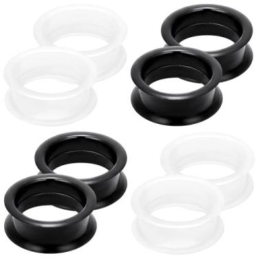 Imagem de Kridzisw 10G - 20 mm alargadores de orelha de silicone de alta elasticidade alargadores de alargamento duplo flexível alargador kit de alongamento alargadores de orelha para mulheres homens preto