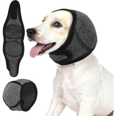 Imagem de Moletom com capuz calmante para cães com protetores de ouvido ajustáveis, protetores redutores de ruído para alívio da ansiedade, proteção contra tempestades, fogos de artifício, cuidados pessoais