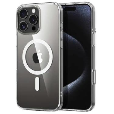 Imagem de Capa Mag-safe para [iPhone 14 Pro MAX] Capinha Slim Magnética Premium com [Proteção de Câmera] Clear Case Transparente [Anti-Amarelamento] Resistente a Riscos e Anti Impacto
