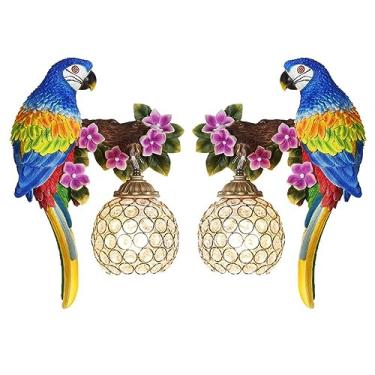 Imagem de Luminária de parede contemporânea em formato de papagaio, personalizada e criativa, para sala de estar, quarto, escritório, casa de campo, quarto infantil, corredor de hotel, com luz LED (Es