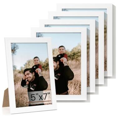 Imagem de Heimlove Conjunto de 5 porta-retratos 12,7 x 17,8 cm, molduras brancas de 12,7 x 18 cm, porta-retratos 12,7 x 17,8 cm, colagem de galeria de parede ou suporte de parede, moldura de pôster para