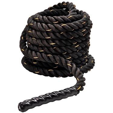 Imagem de Signature Fitness Corda de Batalha, 3,9 cm de diâmetro, 5 cm de diâmetro, Dacron de 9,5 m, 1,2 m, 1,5 m, cordas pesadas para academia em casa e treino