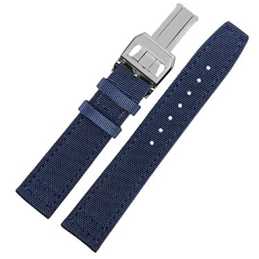 Imagem de WYUYIWH Pulseira para relógio de pulso IWC Pilot Spitfire Timezone TopGun, verde e preto, 20 mm, 21 mm, 22 mm, tecido de lona, pulseira de relógio