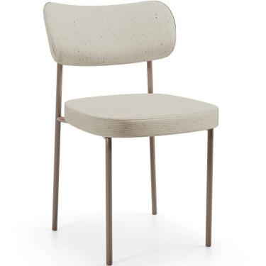 Imagem de Cadeira Decorativa Sala De Jantar Melina Base Arena L02 Linho Champagne - Lyam Decor