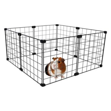 Imagem de Cercado Porquinho da Índia 60x60cm Preto Simples Fácil de Montar - IGU