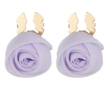 Imagem de Abotoaduras de flor de tecido para mulheres, elegante, camisa, manga, botões, capa para roupas, broches decorativos, moda, festivais de casamento, férias, joias de punho, 10.0 Inches, Aço inoxidável