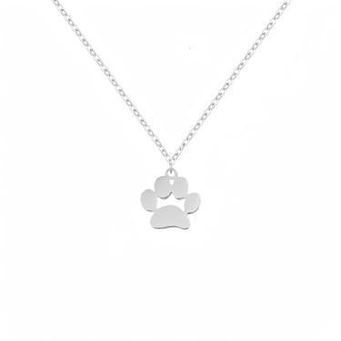 Imagem de JOOKOCCI Colar de pata de cachorro prata colar gargantilha de gato dourado com pingente com estampa de pata para mulheres, Standard size, Metal, Sem Pedra Preciosa