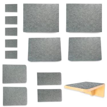 Imagem de BT WOOD Refil de Carpete Para Playground de Gatos, 9 Peças com Cola, Material Sintético PET, Cinza, Pré-montado, Moderno, Para Arranhador e Brinquedos (Cinza)