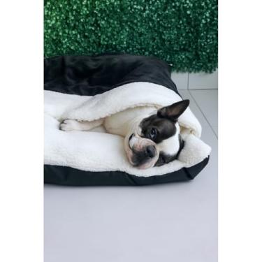 Imagem de Cama Pet Para Cachorro E Gato Com Saquinho De Dormir Tamanhos P M G GG(Preto,P - 60x50cm)
