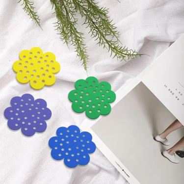 Imagem de 4 peças em forma de fonte de beber cores mistas, bebedouro flutuante, decorações coloridas para jardim ao ar livre adequado para beber água