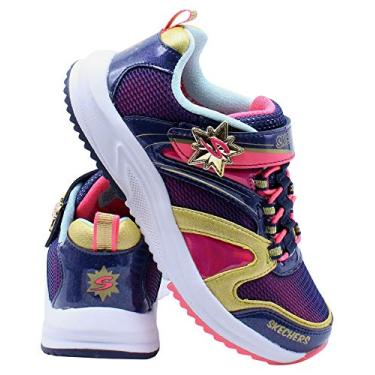 Imagem de Skechers Tênis feminino Speed Runner-brave Beauty, Azul-marinho/coral, 12.5 Little Kid