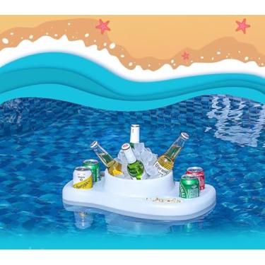 Imagem de Cooler Térmico Flutuante Pool Party com Porta-Copos, Parede Dupla e Proteção UV – Para Piscina e Praia