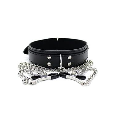 Imagem de Joias corporais sensuais sem piercing para mulheres, corrente corporal com gargantilha de pescoço, brinquedos sensoriais femininos, preta