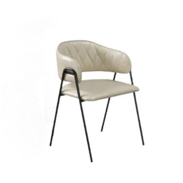 Imagem de Cadeira Veneza Base Em Aço Carbono Preto Cor:sintético Marfim