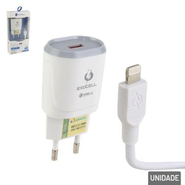 Imagem de Carregador Para Iphone USB 4.0A 1m Branco - Tudo em Caixa