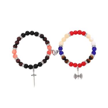 Imagem de Pulseiras combinando dragão para casais machado viking espada amizade BFF pulseiras presentes de Natal para mulheres e homens, standard size, Pedra, Sem Pedra Preciosa