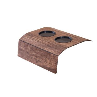 Imagem de Bandeja Esteira Para Braço De Sofá Mdf Ipê Com Porta Copos