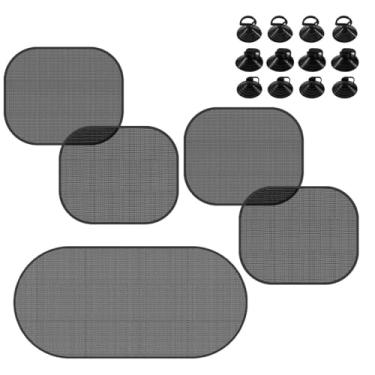 Imagem de DUSCOKE 5 peças de persianas de janela de carro, para-sol de para-brisa, tampa de janela lateral e traseira do carro, para-sol aderente para bebê, sol, brilho e proteção contra raios UV para o seu