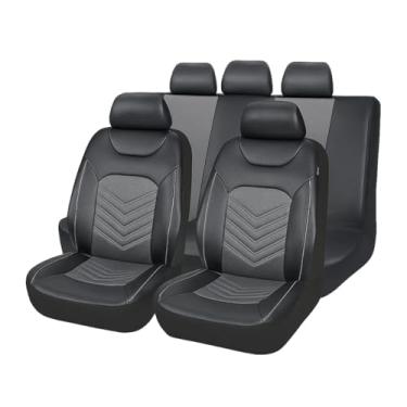 Imagem de Sandfren Conjunto completo de capa de assento de carro, capa de assento de veículo de malha 5D respirável e confortável compatível com airbag, protetor de cadeira interior automotivo, universal para