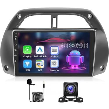 Imagem de Upriding Rádio automotivo Android para Toyota RAV4 2001, 2002, 2003, 2004, 2005, 2006, 2001, 2001, 2002, 2002, 2003, 2004, 2005, 2006, 2006, com carplay sem fio, Android Auto, GPS/5G WiFi/DSP