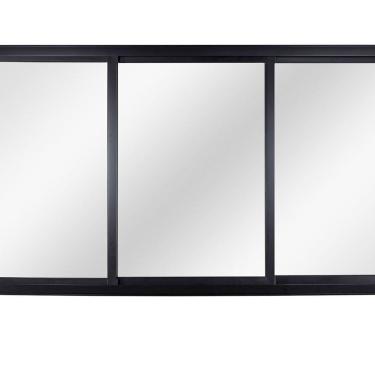 Imagem de Janela Correr 3 Folhas Móveis sem Grade com Vidro Liso 120 x 120cm Topsul Esquadrisul Preto