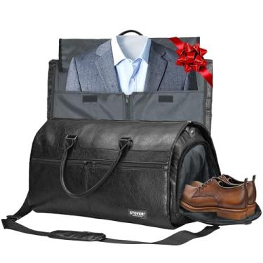 Imagem de STOVER Bolsa de viagem de vestuário, grande mala de mão conversível 2 em 1 para homens e mulheres - ternos, vestidos e roupas para pendurar + compartimento para sapatos - Bolsa esportiva de fim de