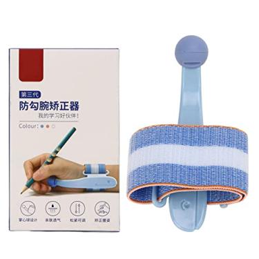 Imagem de Corretor de caneta para escrita ergonômica Ferramenta de correção de postura para estudantes Crianças Confortável Silicone Palm Ball ABS Nylon Material se encaixa no pulso 10 18cm (Azul)