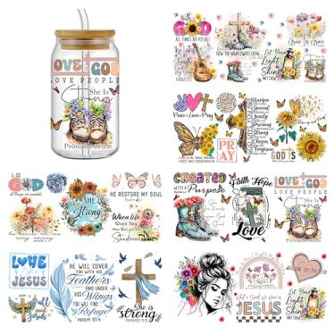 Imagem de KQ18091 6 peças UV DTF Cup Wraps UV DTF Transferência Adesivo Impermeável para Copos de Vidro Mobiliário Artesanato DIY Adesivos de Transferência para DIY Garrafa de Água Laptop Decalque Madeira Carro