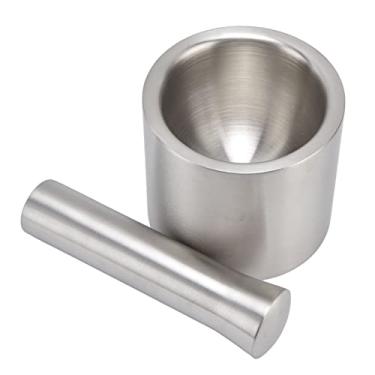 Imagem de Domary Pilão de Argamassa, Moedor de Estrutura Dupla de Aço Inoxidável Com Textura Brilhante, Desgaste, Ferramenta de Cozinha de Limpeza Silenciosa para Alimentos, Fácil de Usar Com