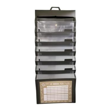 Imagem de RNXRZANK Pasta de Parede Expansível com 6 Bolsos para Pendurar Na Porta, Pasta de Parede Portátil com Divisórias em Cascata, Pasta para Documentos (cartas), Preto, Tamanho real