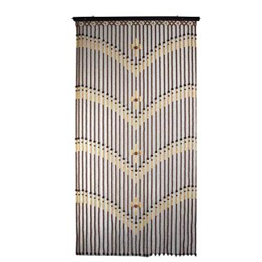 Imagem de ZJYWMM Cortina frisada contas de madeira cortinas de corda de porta divisor de sala de casa passagem de armário de porta, retrô, 3 tamanhos, (cor: 100 x 180 cm-35 ações)