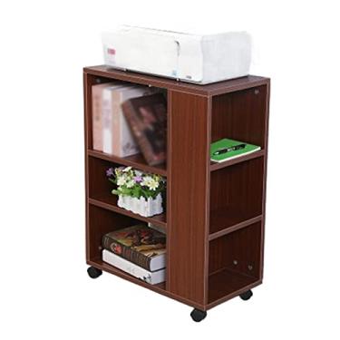Imagem de Suporte de impressora para prateleira de impressora de mesa rack de chão mesa de cópia armário colocação rack de armazenamento bancada de trabalho polia freável multifuncional rack móvel impressora