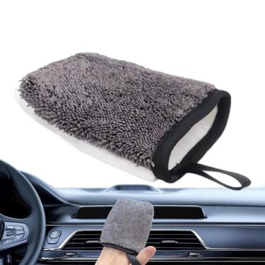Imagem de Luvas de lavagem de carro | Luvas de lavagem de descontaminação automática | Ferramenta de limpeza de design frente e verso para roda, assento de couro, porta e painel de instrumentos
