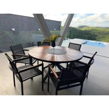 Imagem de Jogo Mesa E Cadeira Fibra Para Jardim Poltrona Area Externa - Sarah Mó