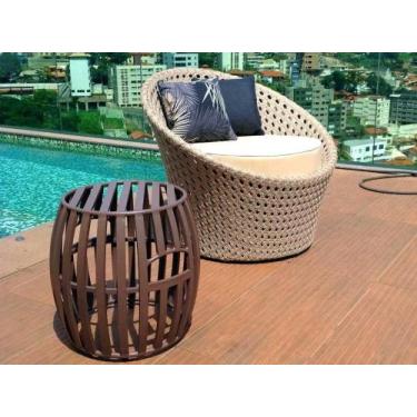 Imagem de Poltrona + Mesa Puff Para Área Externa Jardim Varanda Sacada - Sarah M