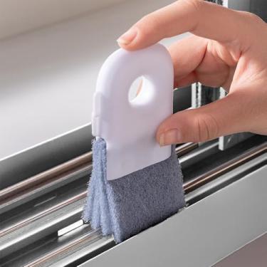 Imagem de Escova de limpeza Groove, limpador de trilhos de janela, limpador de peitoril de janela, escovas de limpeza de trilho de porta deslizante, branco
