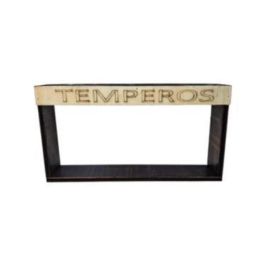 Imagem de Porta Temperos De Mesa Cozinha Organizada Madeira Organização Suporte Condimentos Giratória Parede (PORTA TEMPEROS PARA MESA)