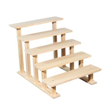 Imagem de MotiveTech Suporte de madeira para cupcakes, expositor decorativo para figuras, organizador para perfumes, joias e doces. Ideal para feiras e exposições, 5 Níveis 20cm