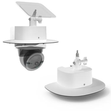 Imagem de OkeMeeo Capa de chuva para câmera Eufy Security 4G LTE S330, com montagem em painel solar anexado, branca