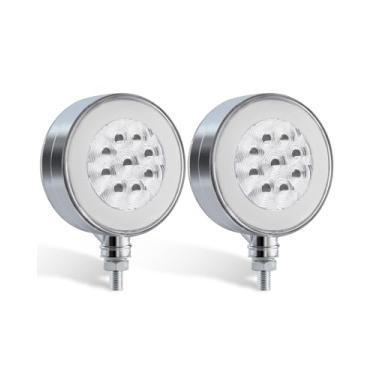 Imagem de ASNOO 2 peças de luz halo redonda de 74 LEDs, 3 modos: luz completa, apenas halo, piscando, 2 opções de lentes, IP65 à prova d'água, multiuso para seta/freio/marcador – serve na maioria dos caminhões