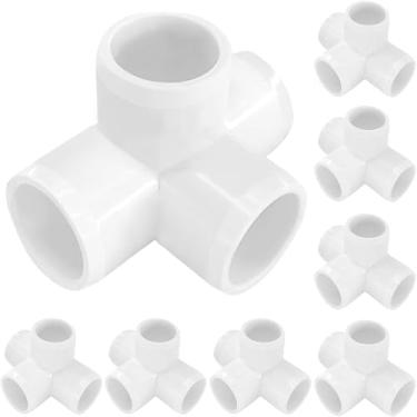 Imagem de 4 vias 1/2 polegada T cotovelo PVC montagem montagem resistente estrutura estufa móveis conectores conexão barraca (pacote com 8)