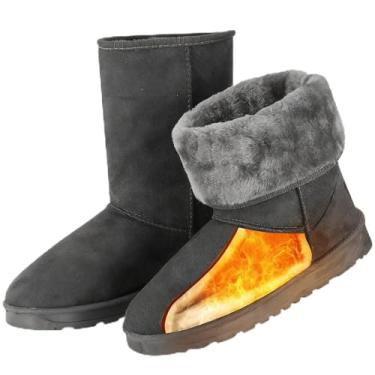 Imagem de Moclever Botas Para Mulheres Neve Inverno, Mulheres Senhoras Inverno Botas De Neve Quente Isolado Confortável Impermeável Camurça Sintética Botas De Cano Médio