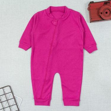Imagem de Macacão para Bebê de Zíper Longo Suedine Pink Radiante - Era Uma Vez, 
