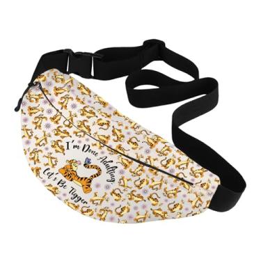 Imagem de CMNIM Pochete de desenho animado de tigre, presente para fãs de filmes de desenho animado, presente para amantes de tigres I'm Done Adulting Let's Be Tigger Bolsa de cintura transversal, 251112 Tigger