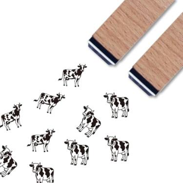 Imagem de ANATTASOUL 2 carimbos de madeira de borracha, carimbos de tinta de coqueiros para artesanato, 6 x 1,5 cm, pequenos carimbos de madeira para decoração de álbuns de recortes, cartas, álbuns, diários