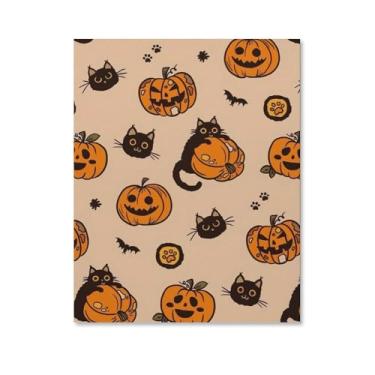 Imagem de HouLaiZhe Pôster de Halloween Gato Preto Abóbora Linda Impressão de Arte de Parede Decorações de Halloween Decoração de Parede Estética Gótica para Sala de Estar Quarto 11 x 14 polegadas (28 x 35 cm)