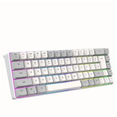 Imagem de Teclado Mecânico K701 com Feedback Táteis Retroiluminação RGB Gamer Fio 68-Teclas - Keycaps de Disparo Cabo USB Desmontá